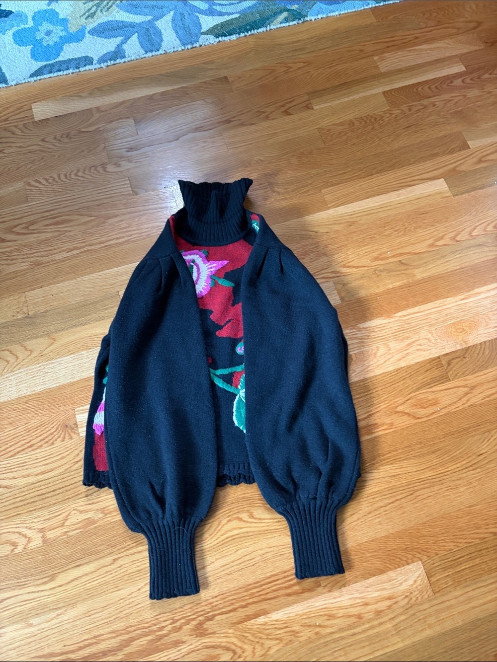 Anthropologie x Farm Rio Mock-Neck Embroidered Pullover Sweater Size Large NWT - Picture 11 of 13